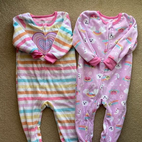 Set of 2 Absorba fleece onesie sleepers 18m - Picture 1 of 3